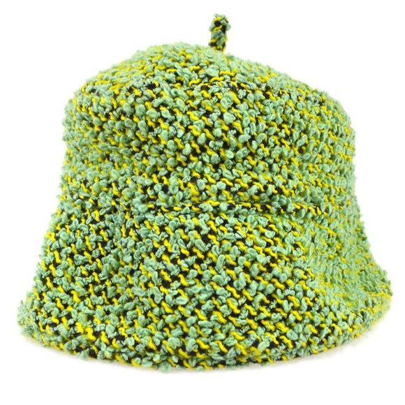 Chanel Tweed Hat Green Yellow Authentic - Picture 6 of 6